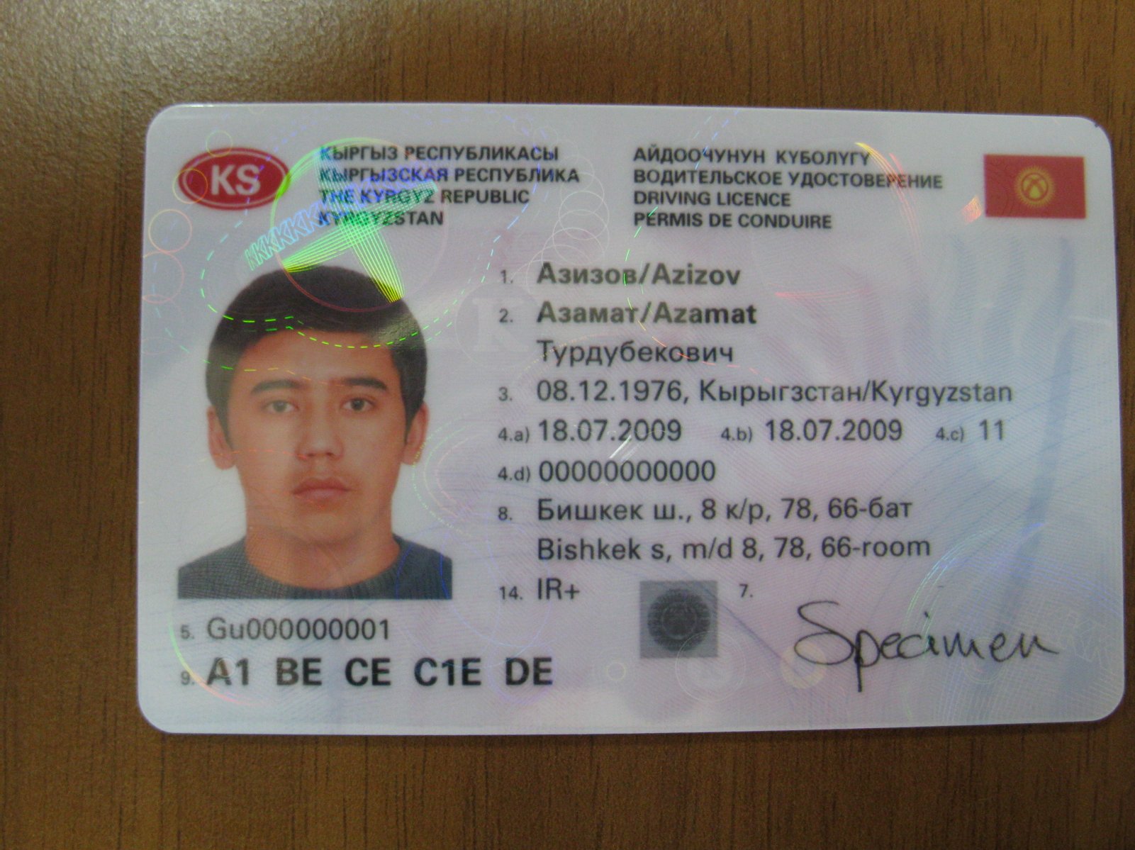 Водительское удостоверение Киргизии