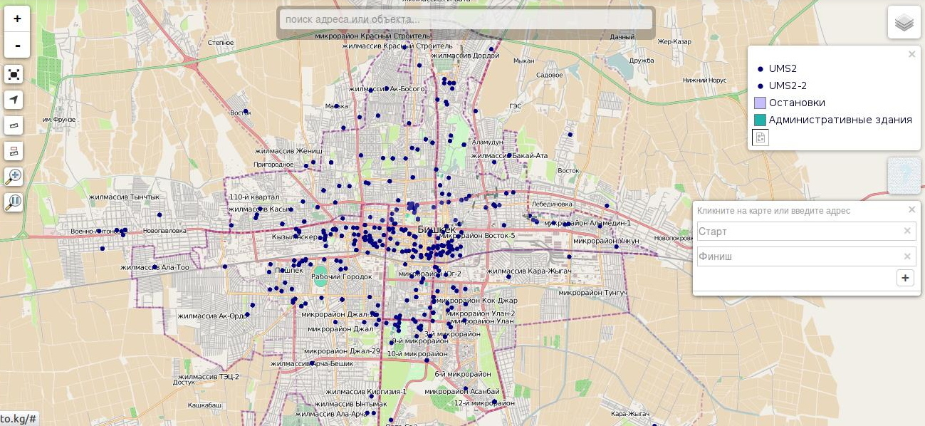 Карта микрорайонов бишкека