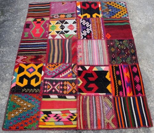 Colourful kilim patchwork