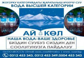 Природная питьевая вода высшей категории "Ай Кол". Газированная/негазированная в ПЭТ бутылках. Объемы : 0.5 1.0 1.5 литров