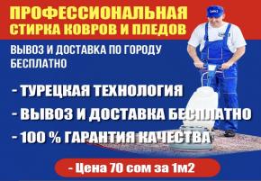 Стирка ковров. Профессиональное оборудование. Бесплатный вывоз/доставка