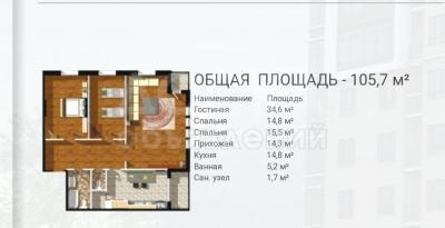Продаю квартиру 3-ком., 106кв. м., этаж - 7/10, Тунгуч.