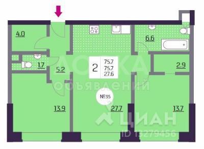 Продаю 2-комнатную квартиру, 76.6кв. м., этаж - 10/10, г. Москва центр.