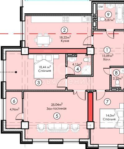 Продаю квартиру 3-ком., 107кв. м., этаж - 5/9, ул.Токтогула/Исанова.
