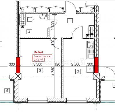 Продаю 1-комнатную квартиру, 37.3кв. м., этаж - 4/9, ул. Курчатова 73.