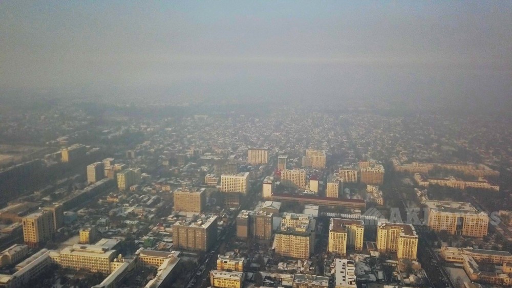 Вид на Бишкек с дрона. Конец ноября 2019 года